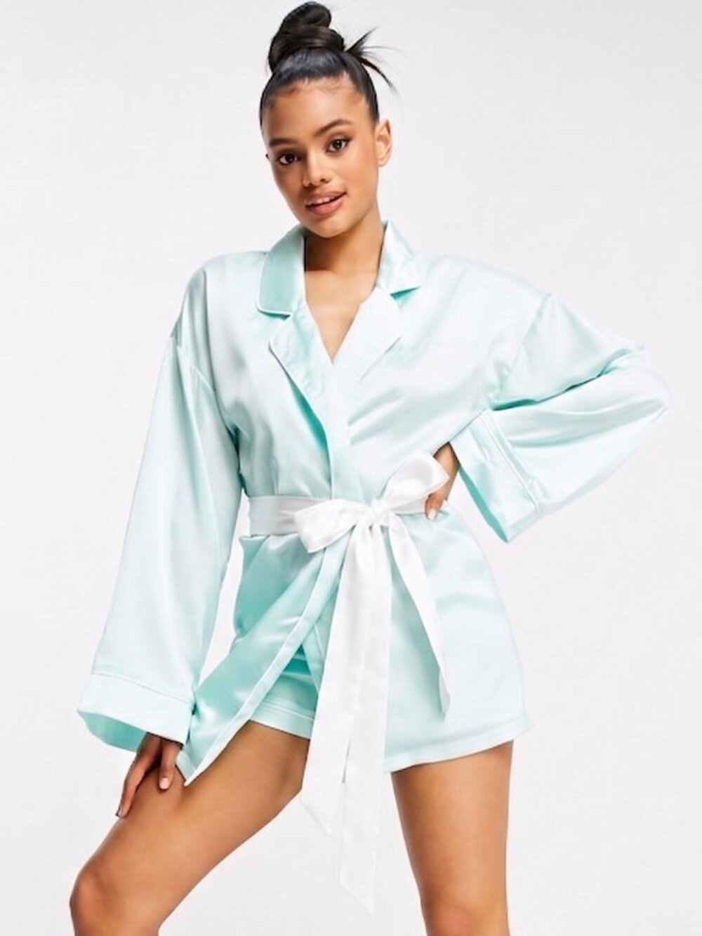 Missguided Satin Robe‎ Blue Size XS or XXL